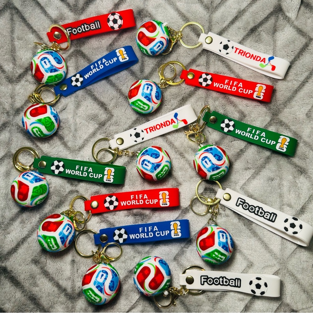 FIFA World Cup Soccer Ball Keychain Set - Multicolor